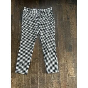 Old Navy Pants Womens 6 Black Gray White Gingham Pixie Mid Rise Ankle Stretch